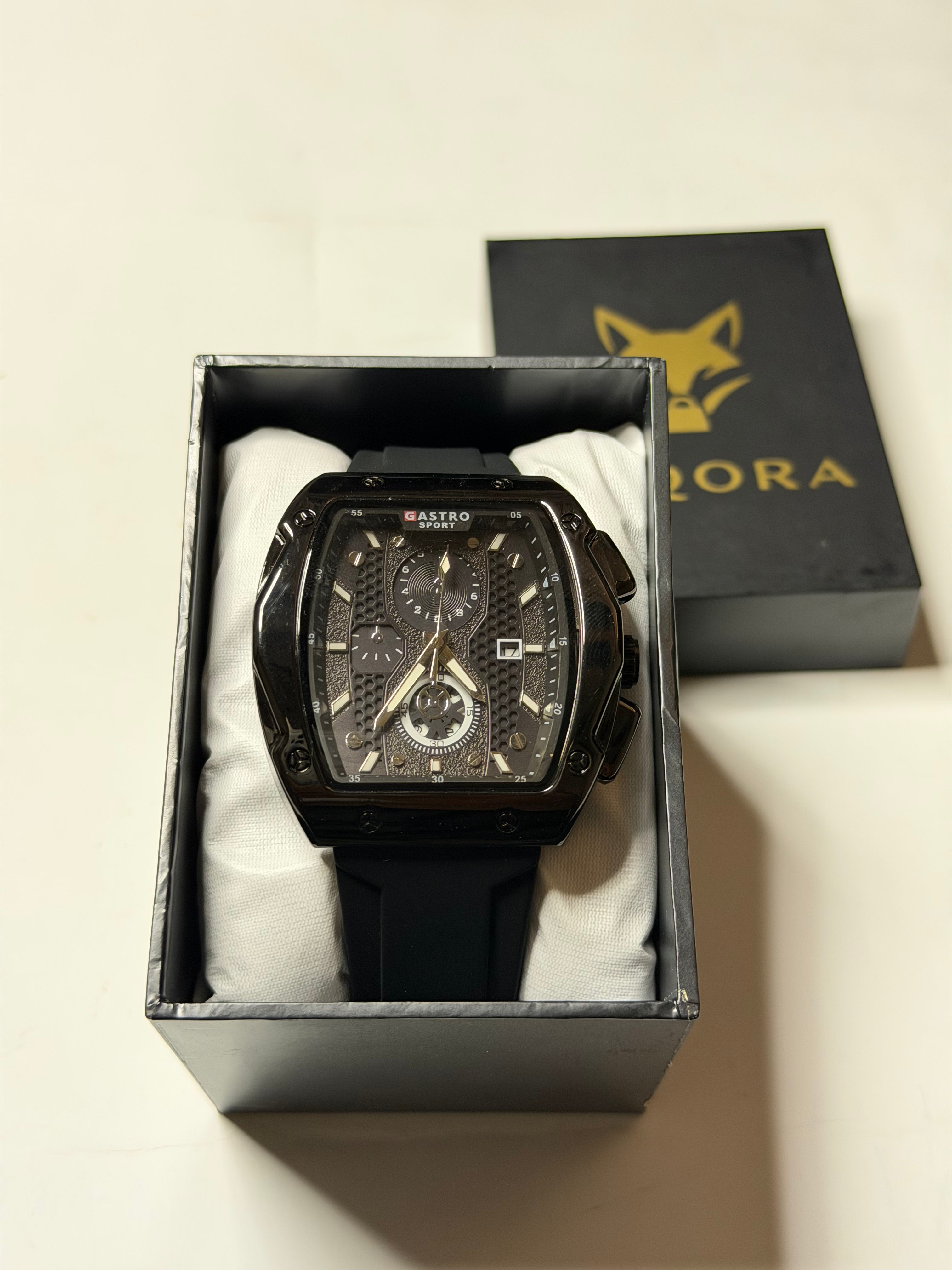 Black Tonneau Tactical Sport Watch