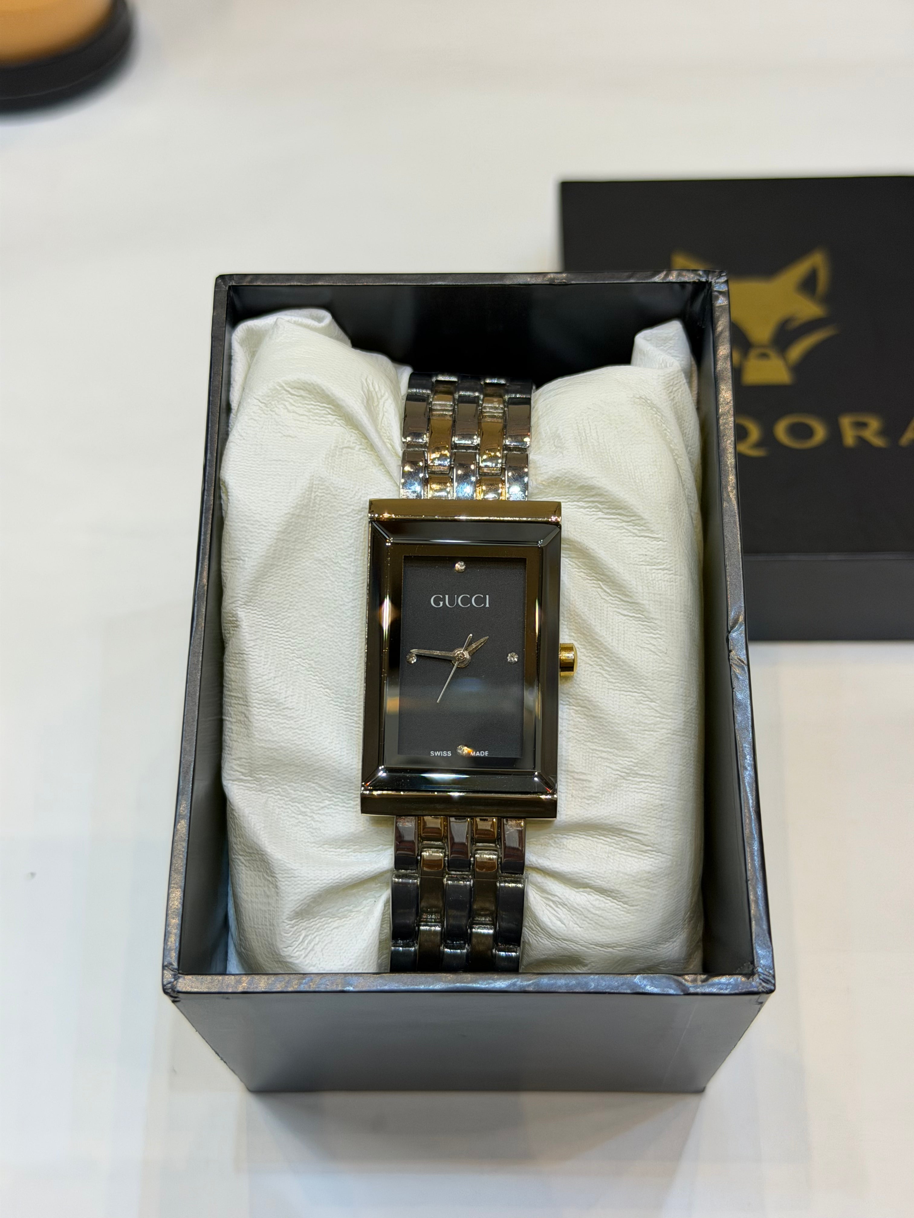 Gucci Dark Square Dial Dress Watch