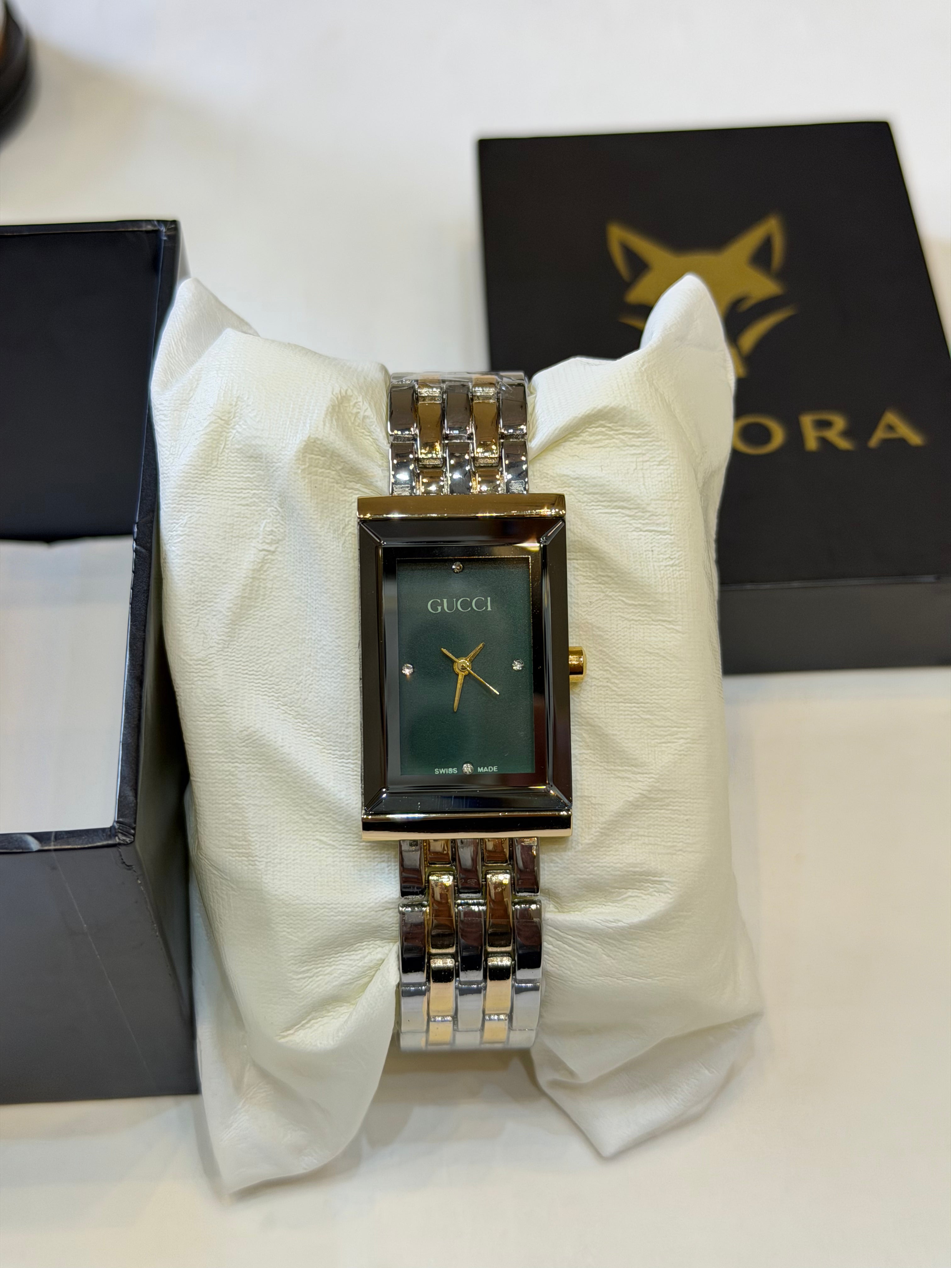 Gucci Dark Square Dial Dress Watch