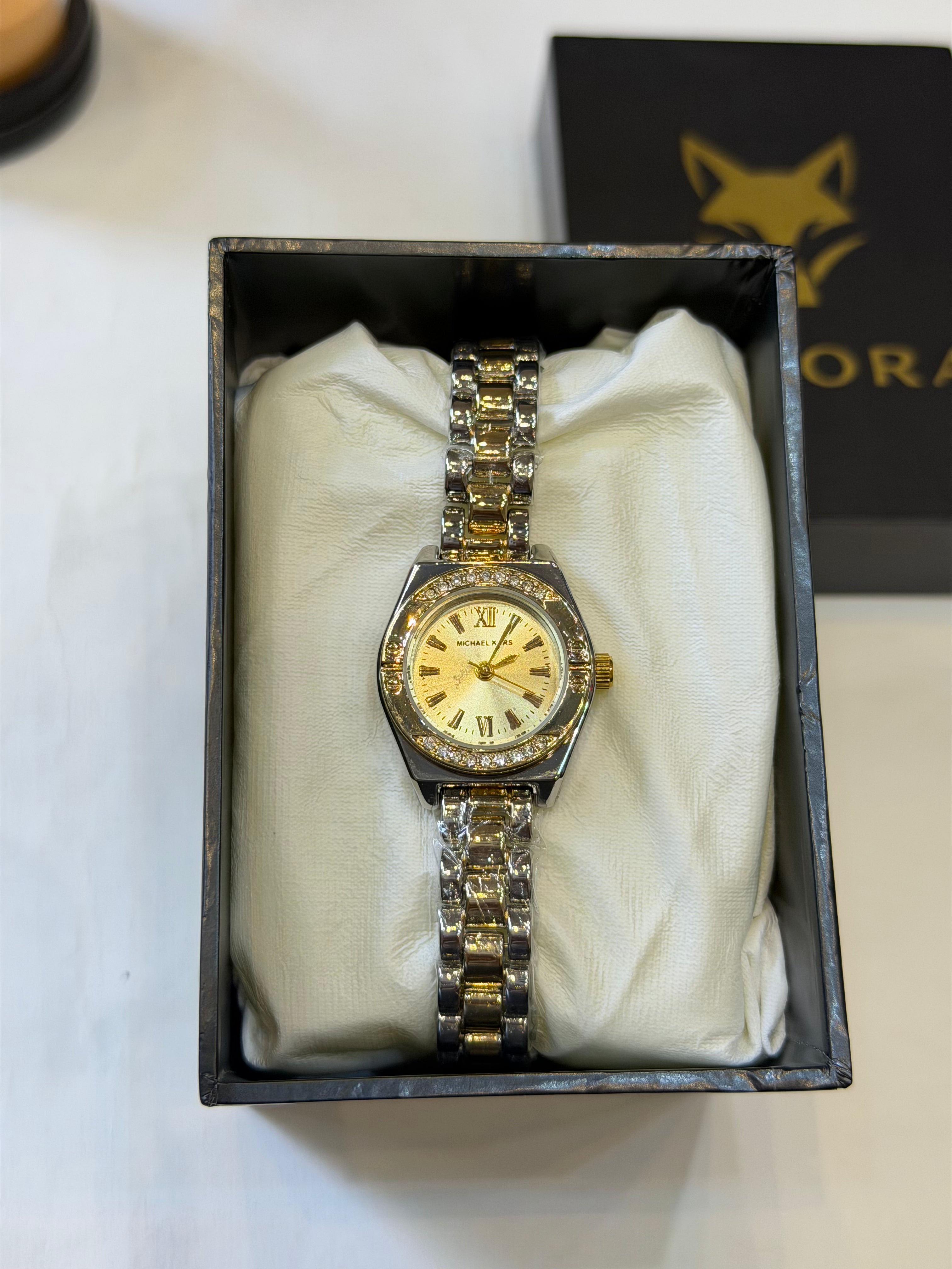 Petite Crystal Bezel Beige