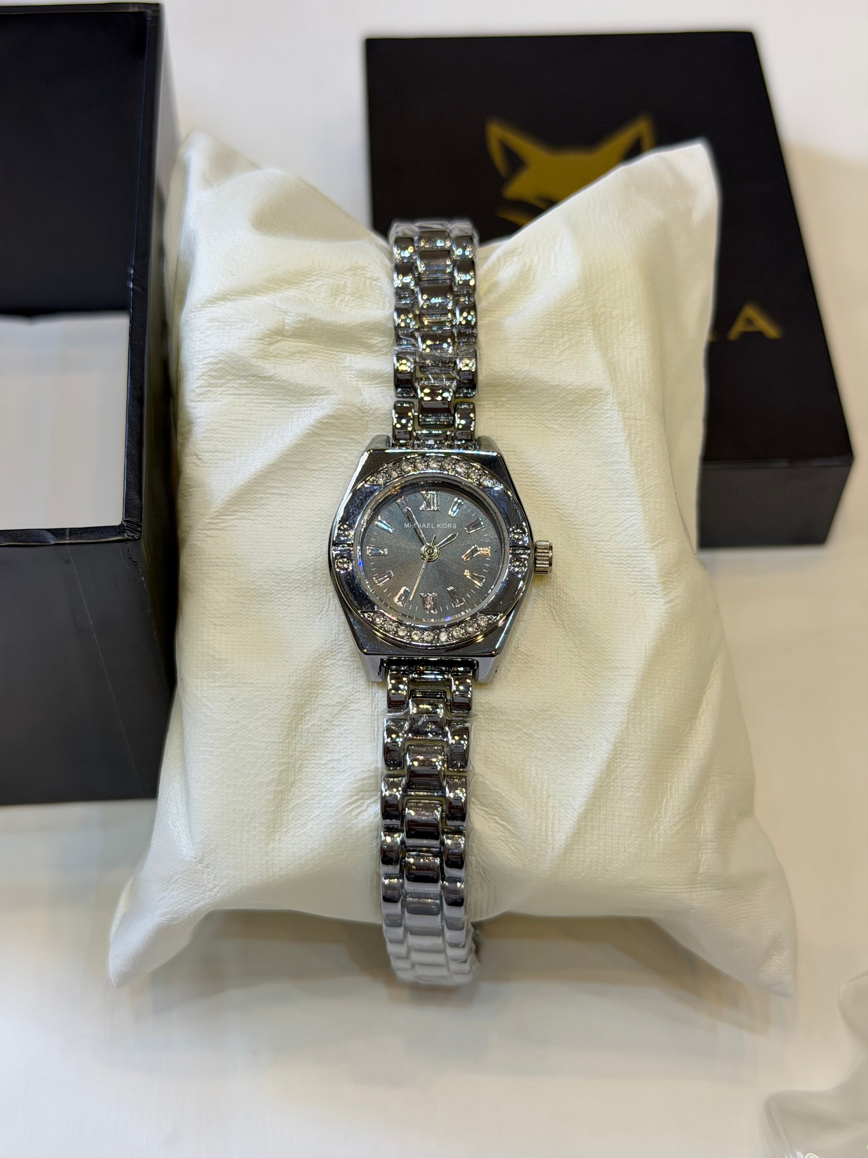 Petite Crystal Bezel Stainless Steel Analog